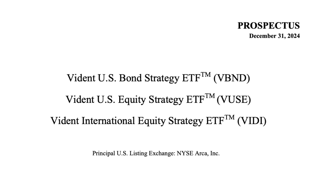 Vident ETFs (VBND, VUSE, VIDI) Prospectus